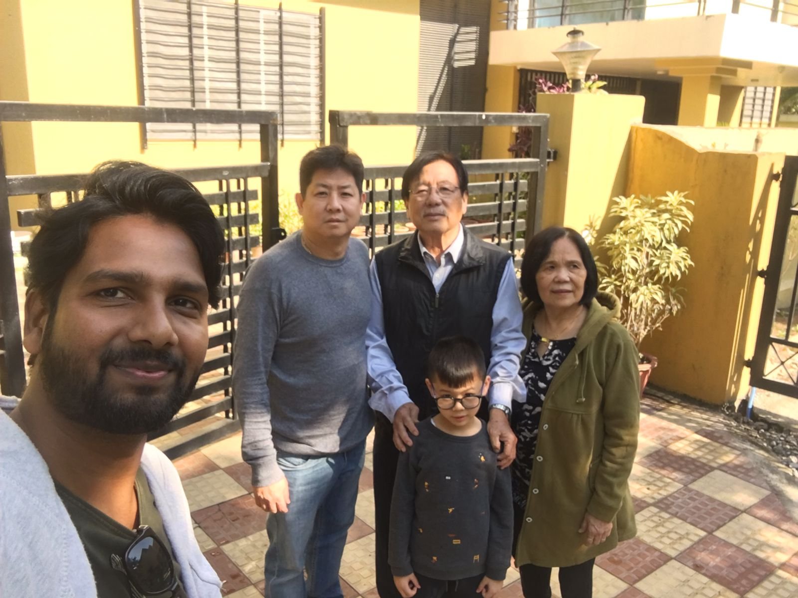 Guests with their host at a Darjeeling homestay